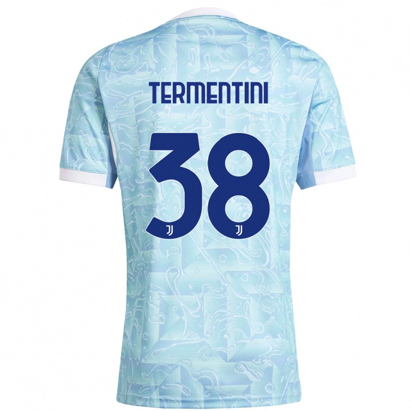 Danxen Kvinnor Giorgia Termentini #38 Himmelsblå Gul Bortatröja Matchtröjor 2025/26 Tröjor T-Tröja