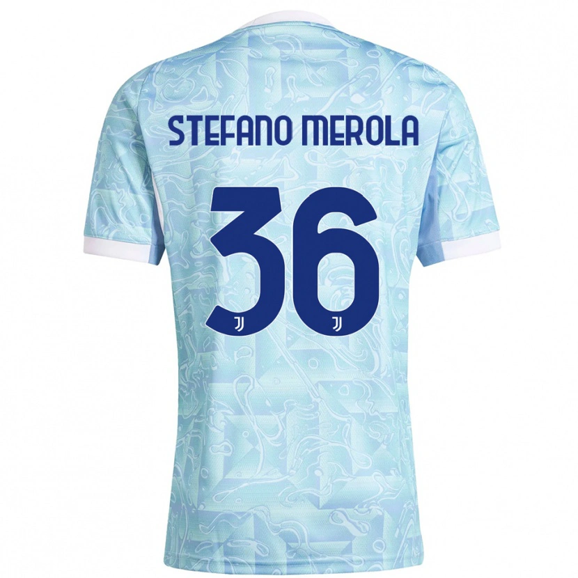Danxen Kvinnor Antonio Stefano Merola #36 Himmelsblå Gul Bortatröja Matchtröjor 2025/26 Tröjor T-Tröja