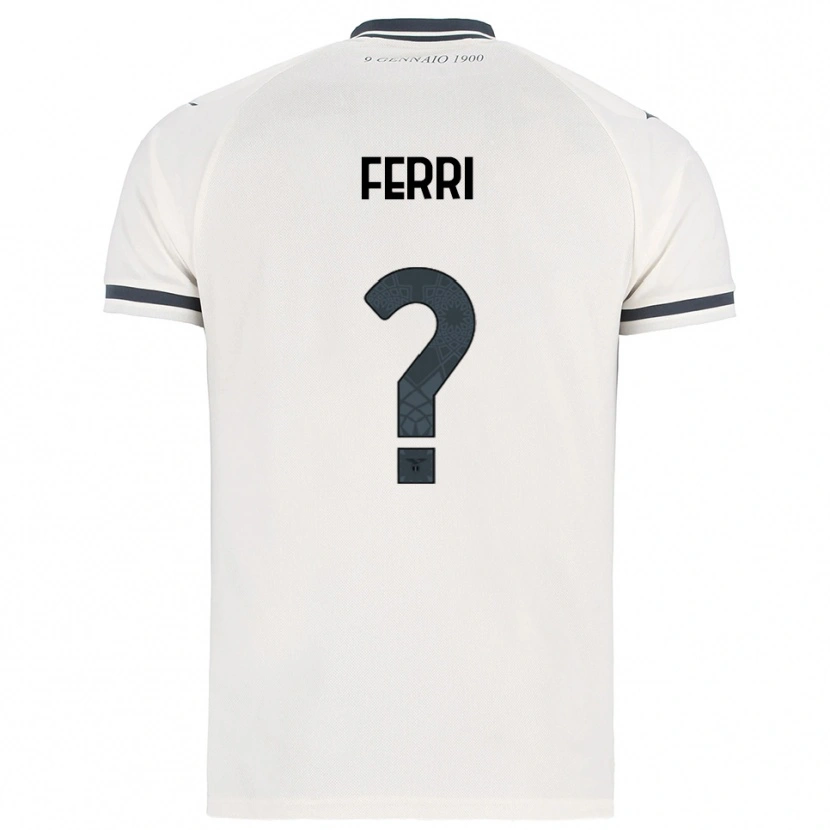 Danxen Kvinnor Mattia Ferri #0 Vit Marinblå Bortatröja Matchtröjor 2025/26 Tröjor T-Tröja