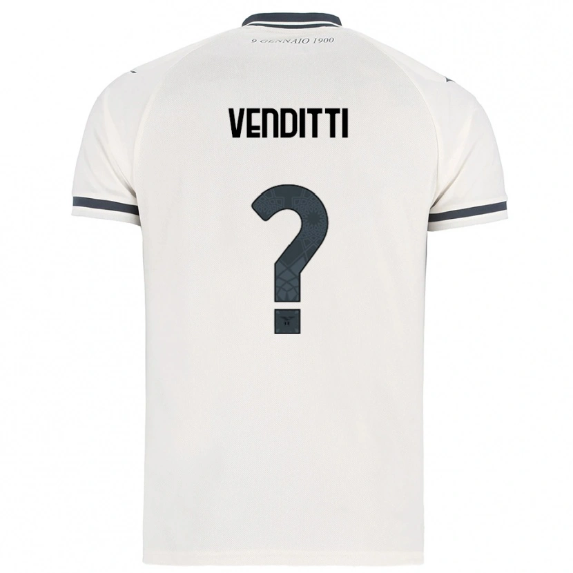 Danxen Kvinnor Pietro Venditti #0 Vit Marinblå Bortatröja Matchtröjor 2025/26 Tröjor T-Tröja