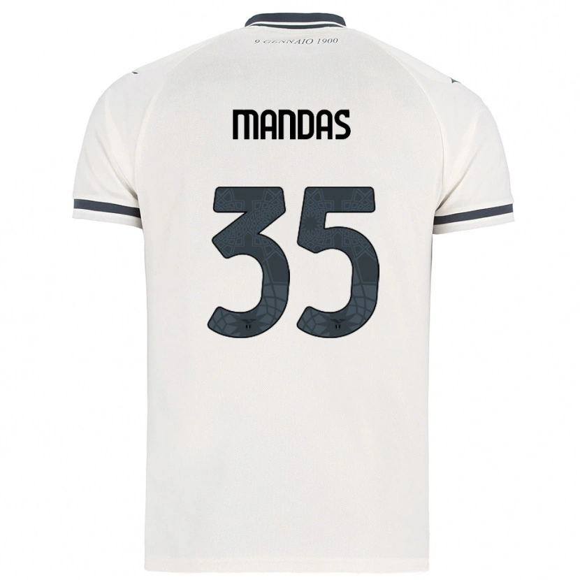 Danxen Kvinnor Christos Mandas #35 Vit Marinblå Bortatröja Matchtröjor 2025/26 Tröjor T-Tröja