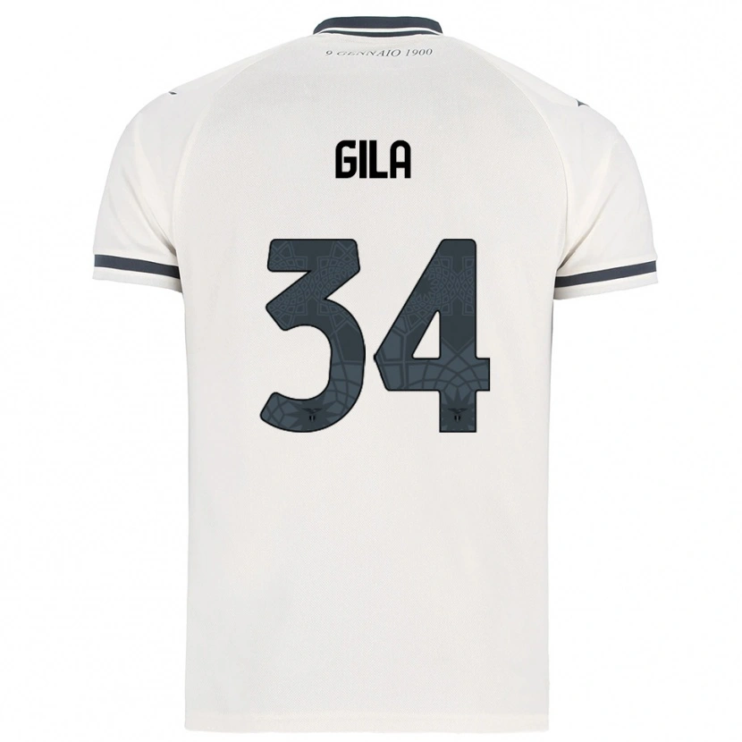 Danxen Kvinnor Mario Gila #34 Vit Marinblå Bortatröja Matchtröjor 2025/26 Tröjor T-Tröja