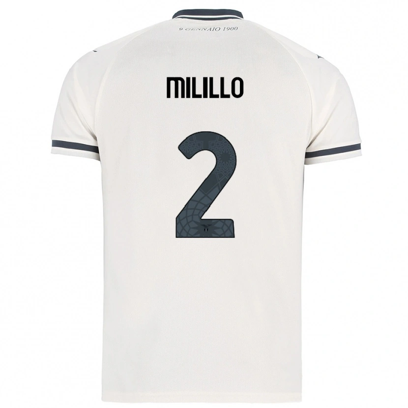 Danxen Kvinnor Flavio Milillo #2 Vit Marinblå Bortatröja Matchtröjor 2025/26 Tröjor T-Tröja