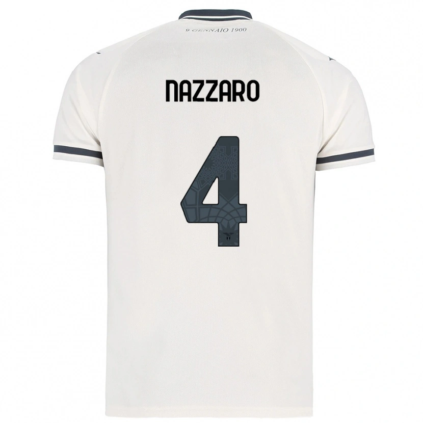 Danxen Kvinnor Marco Nazzaro #4 Vit Marinblå Bortatröja Matchtröjor 2025/26 Tröjor T-Tröja