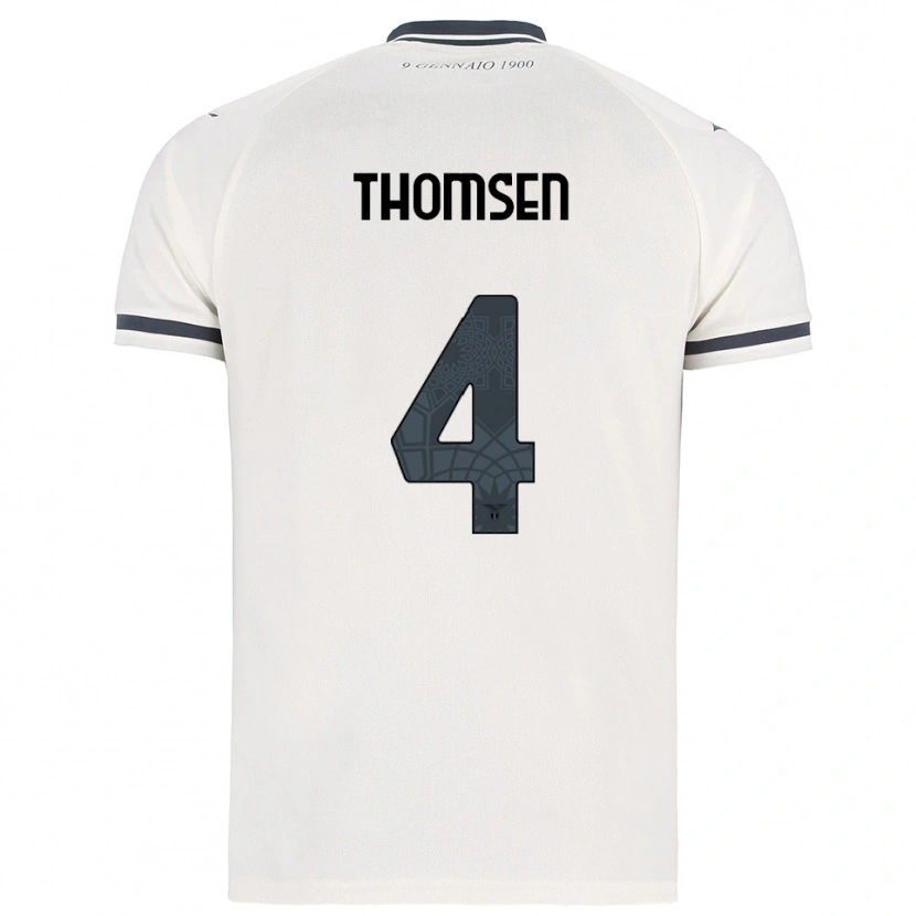Danxen Kvinnor Maria Møller Thomsen #4 Vit Marinblå Bortatröja Matchtröjor 2025/26 Tröjor T-Tröja