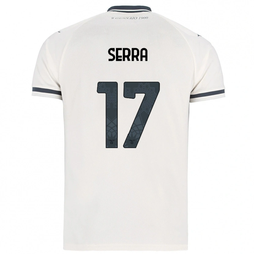 Danxen Kvinnor Federico Serra #17 Vit Marinblå Bortatröja Matchtröjor 2025/26 Tröjor T-Tröja