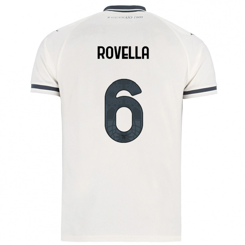 Danxen Kvinnor Nicolò Rovella #6 Vit Marinblå Bortatröja Matchtröjor 2025/26 Tröjor T-Tröja
