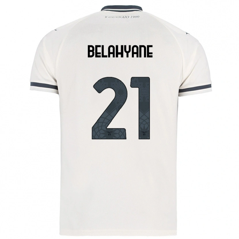 Danxen Kvinnor Reda Belahyane #21 Vit Marinblå Bortatröja Matchtröjor 2025/26 Tröjor T-Tröja