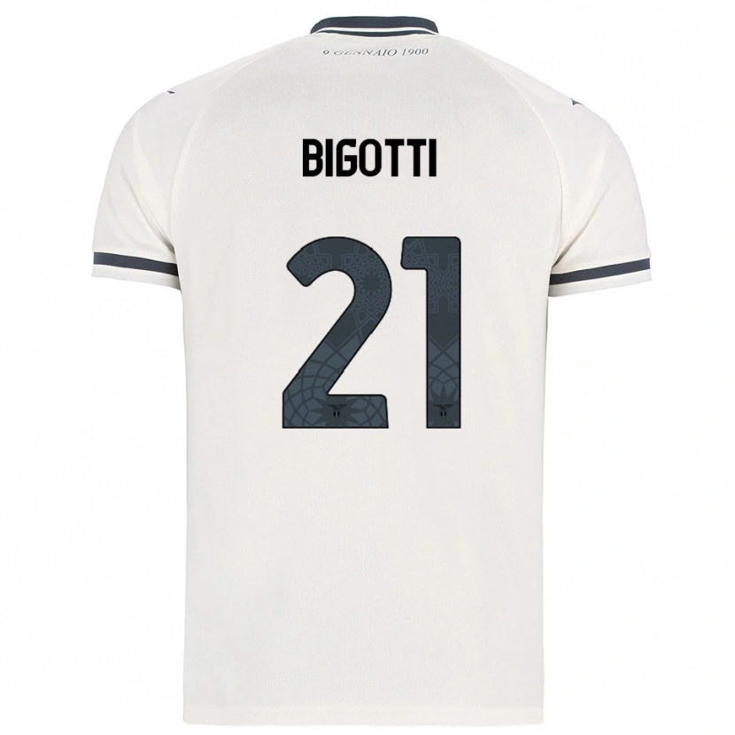 Danxen Kvinnor Massimo Bigotti #21 Vit Marinblå Bortatröja Matchtröjor 2025/26 Tröjor T-Tröja