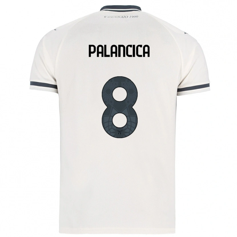 Danxen Kvinnor Cristian Palancica #8 Vit Marinblå Bortatröja Matchtröjor 2025/26 Tröjor T-Tröja