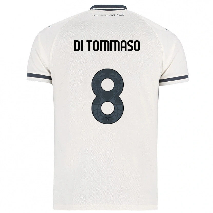 Danxen Kvinnor Leonardo Di Tommaso #8 Vit Marinblå Bortatröja Matchtröjor 2025/26 Tröjor T-Tröja