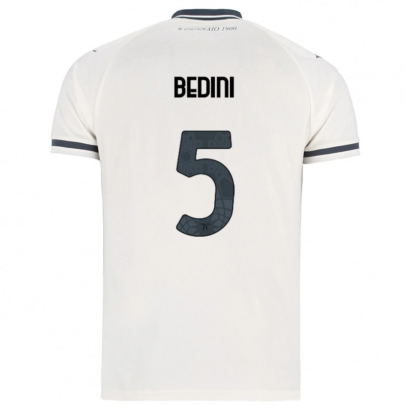 Danxen Kvinnor Filippo Bedini #5 Vit Marinblå Bortatröja Matchtröjor 2025/26 Tröjor T-Tröja