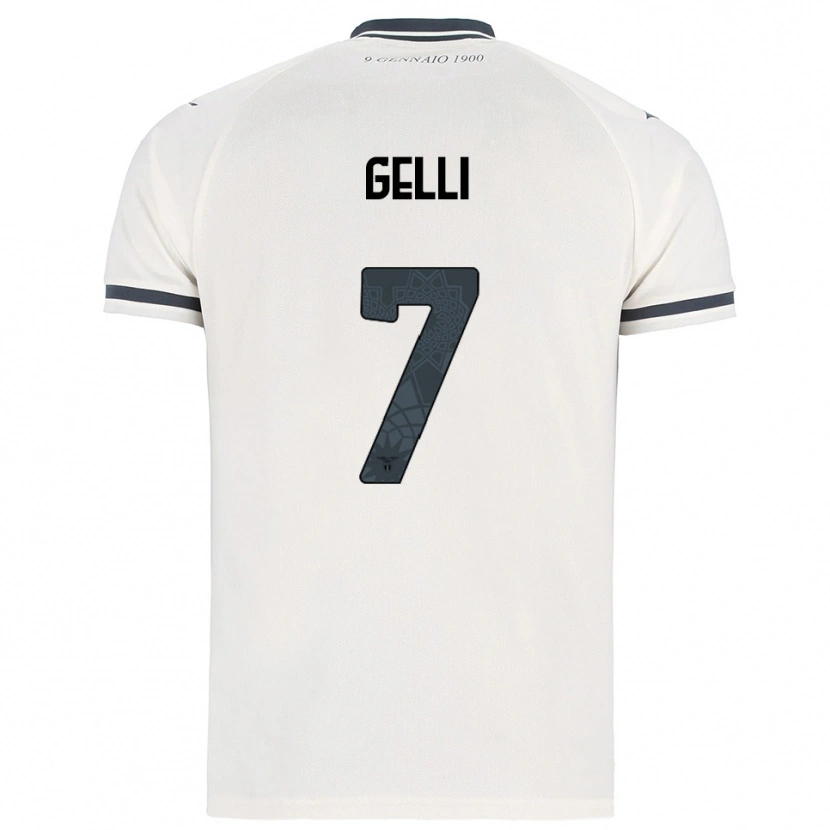 Danxen Kvinnor Valerio Gelli #7 Vit Marinblå Bortatröja Matchtröjor 2025/26 Tröjor T-Tröja