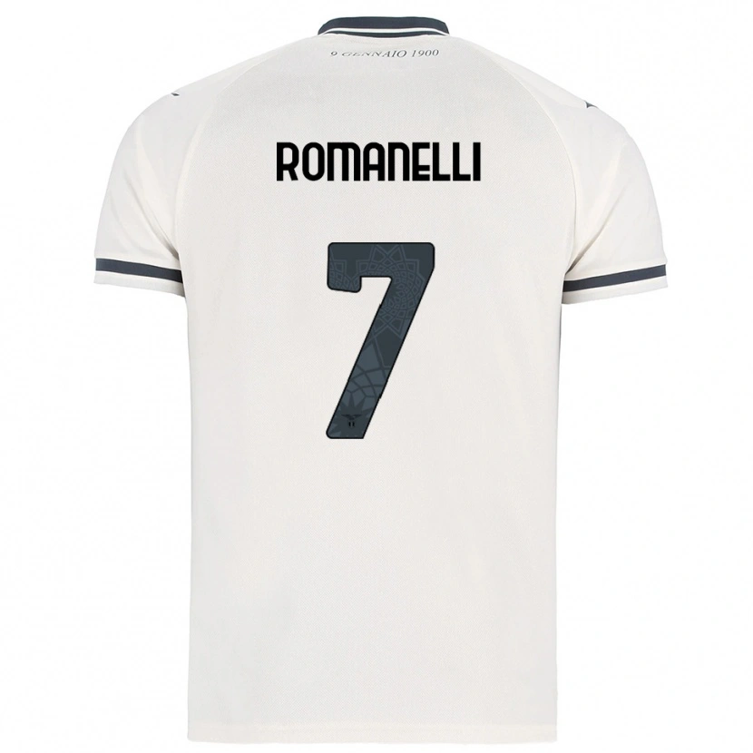 Danxen Kvinnor Nicolas Romanelli #7 Vit Marinblå Bortatröja Matchtröjor 2025/26 Tröjor T-Tröja
