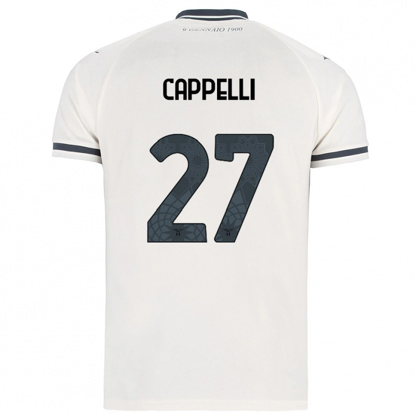 Danxen Kvinnor Tommaso Cappelli #27 Vit Marinblå Bortatröja Matchtröjor 2025/26 Tröjor T-Tröja