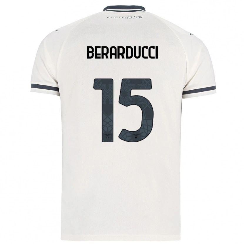 Danxen Kvinnor Martina Berarducci #15 Vit Marinblå Bortatröja Matchtröjor 2025/26 Tröjor T-Tröja