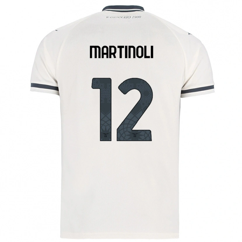 Danxen Kvinnor Elettra Martinoli #12 Vit Marinblå Bortatröja Matchtröjor 2025/26 Tröjor T-Tröja