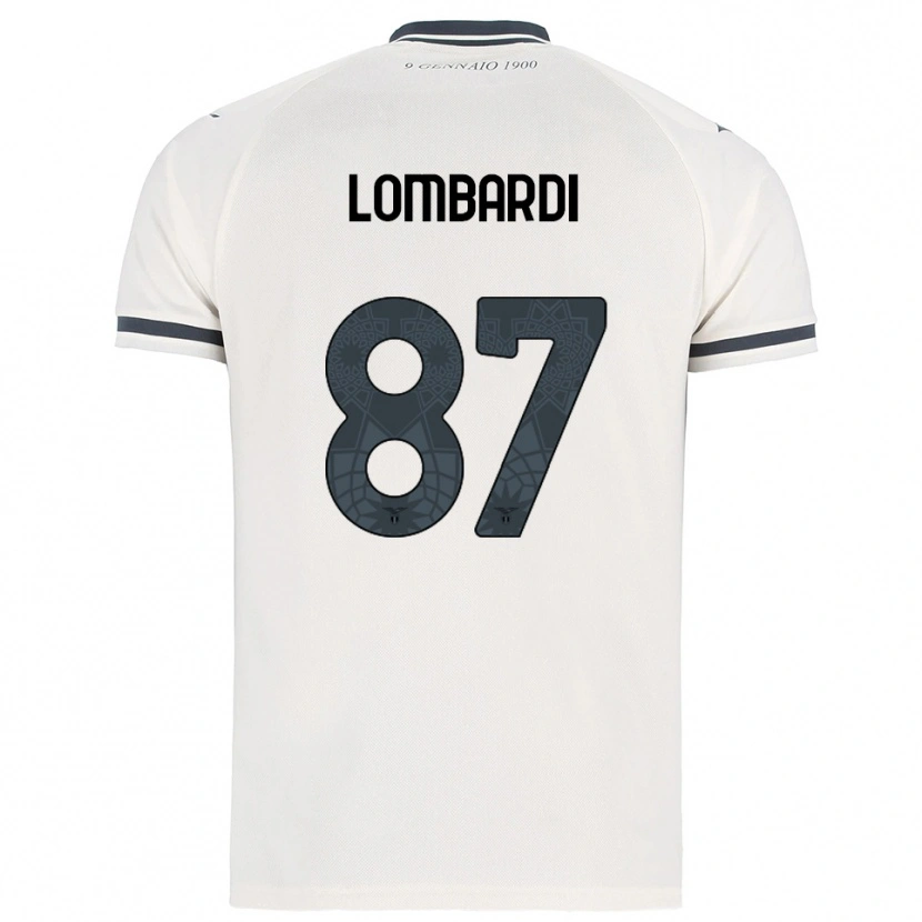Danxen Kvinnor Cristiano Lombardi #87 Vit Marinblå Bortatröja Matchtröjor 2025/26 Tröjor T-Tröja