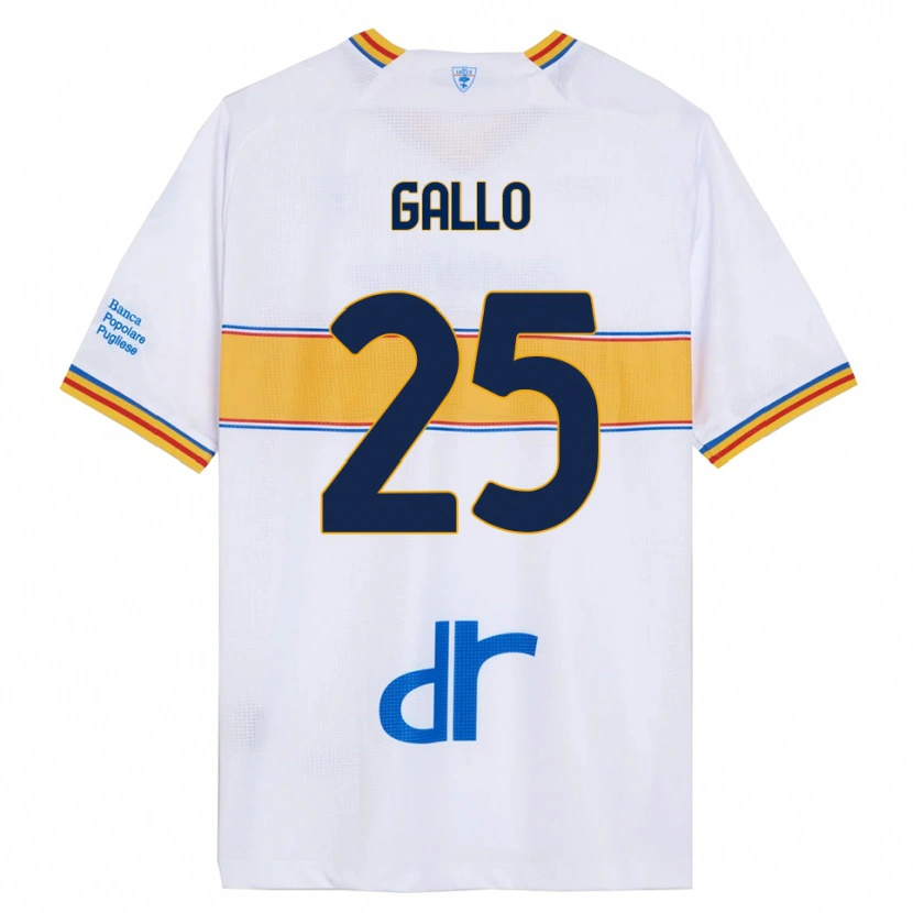 Danxen Kvinnor Antonino Gallo #25 Vit Gul Bortatröja Matchtröjor 2025/26 Tröjor T-Tröja
