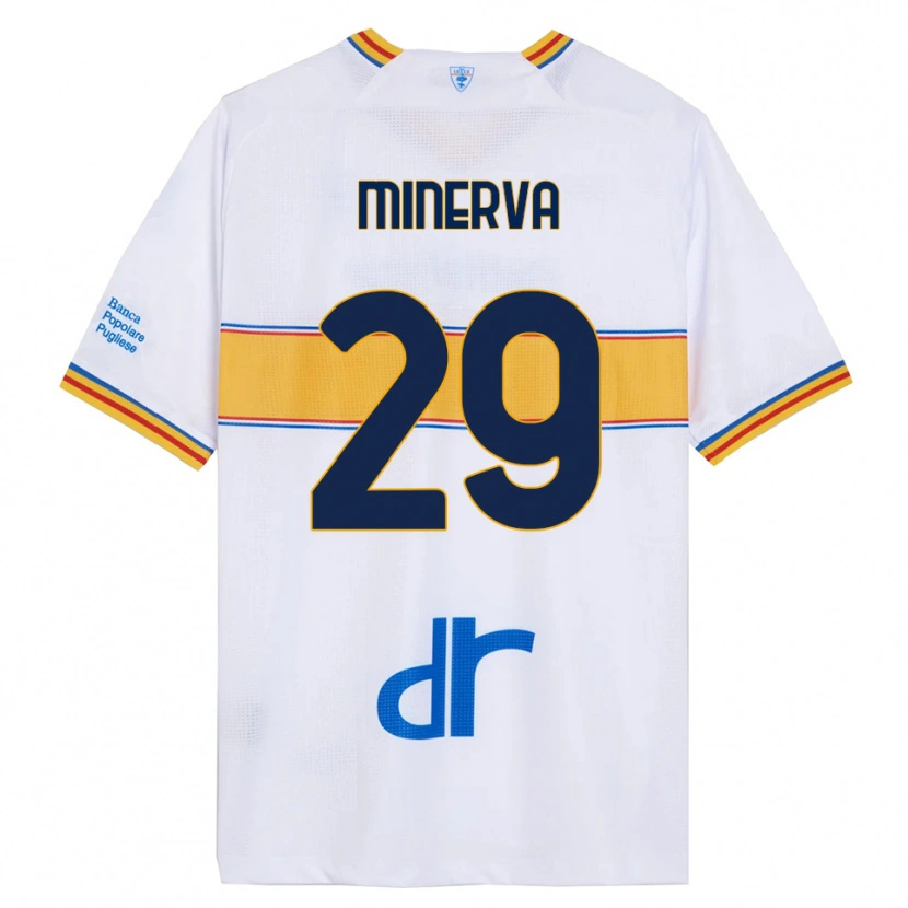 Danxen Kvinnor Francesco Minerva #29 Vit Gul Bortatröja Matchtröjor 2025/26 Tröjor T-Tröja