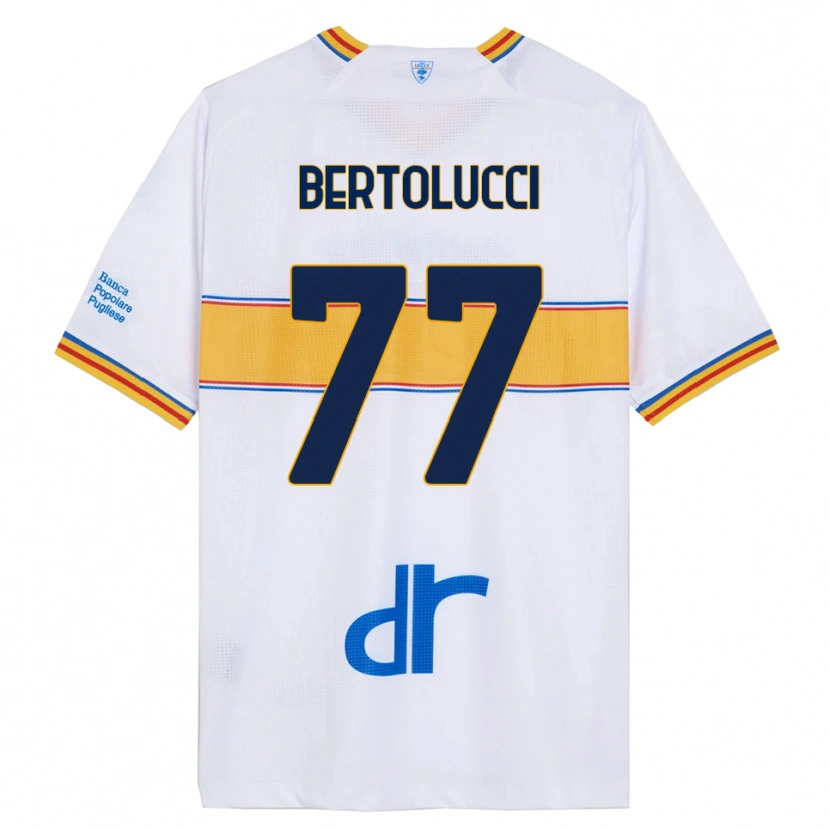 Danxen Kvinnor Sandro Bertolucci #77 Vit Gul Bortatröja Matchtröjor 2025/26 Tröjor T-Tröja