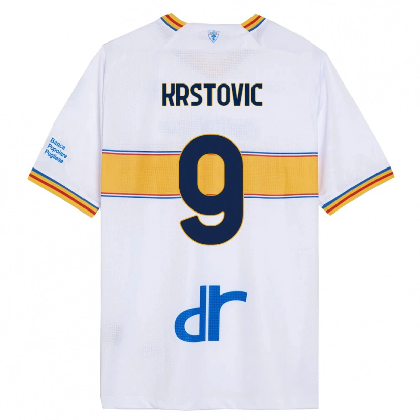Danxen Kvinnor Nikola Krstović #9 Vit Gul Bortatröja Matchtröjor 2025/26 Tröjor T-Tröja