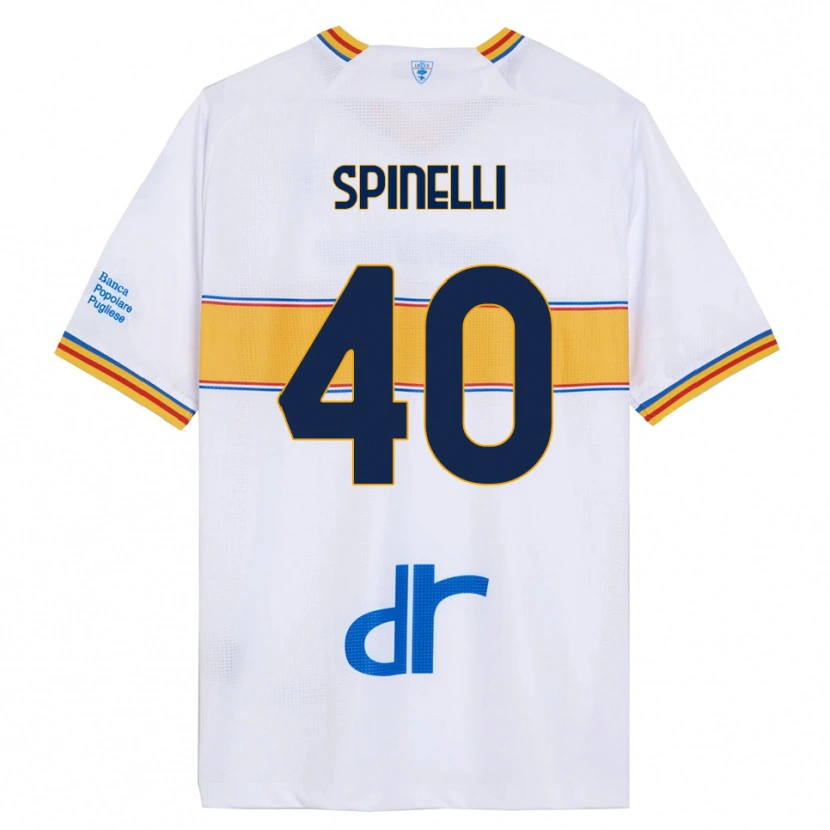 Danxen Kvinnor Nicolò Spinelli #40 Vit Gul Bortatröja Matchtröjor 2025/26 Tröjor T-Tröja