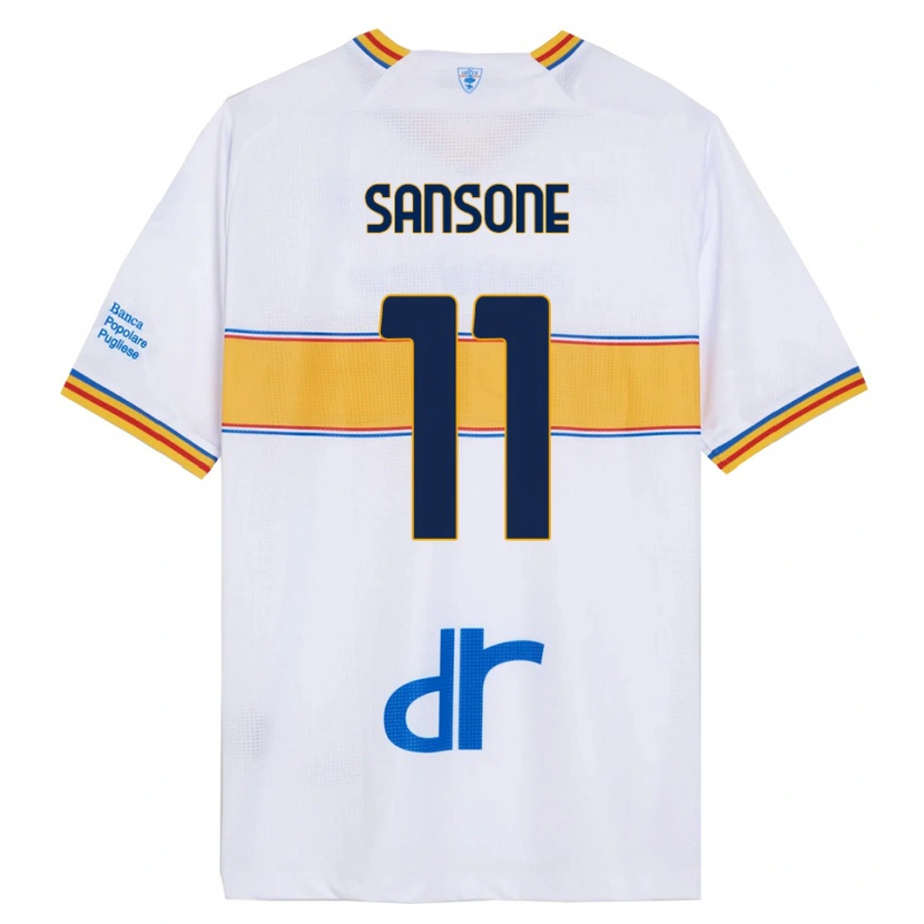 Danxen Kvinnor Nicola Sansone #11 Vit Gul Bortatröja Matchtröjor 2025/26 Tröjor T-Tröja