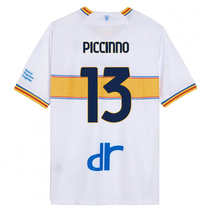 Danxen Kvinnor Daniele Piccinno #13 Vit Gul Bortatröja Matchtröjor 2025/26 Tröjor T-Tröja