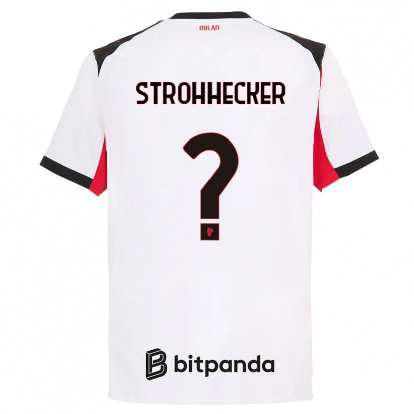 Danxen Kvinnor Riccardo Strohhecker #0 Vit Svart Bortatröja Matchtröjor 2025/26 Tröjor T-Tröja