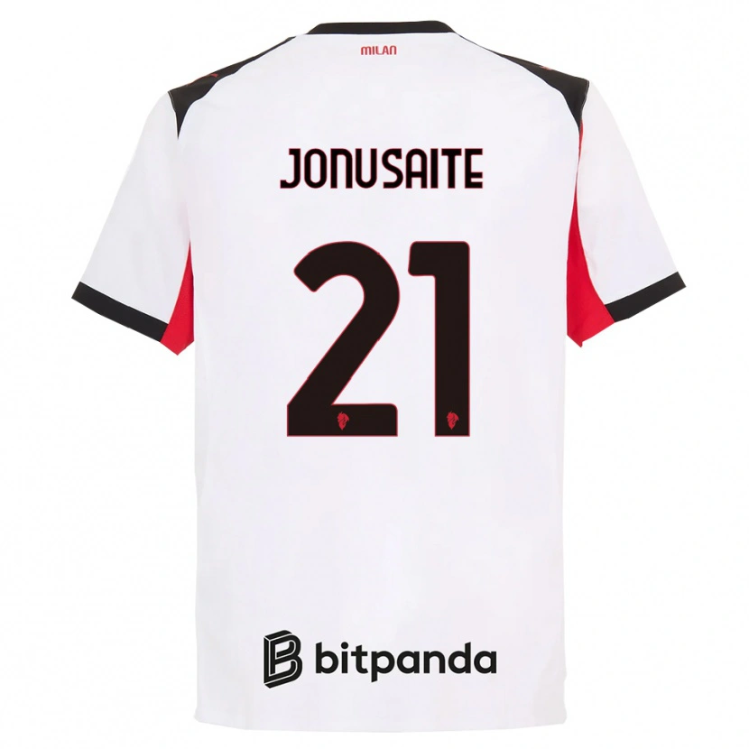 Danxen Kvinnor Rimante Jonusaite #21 Vit Svart Bortatröja Matchtröjor 2025/26 Tröjor T-Tröja