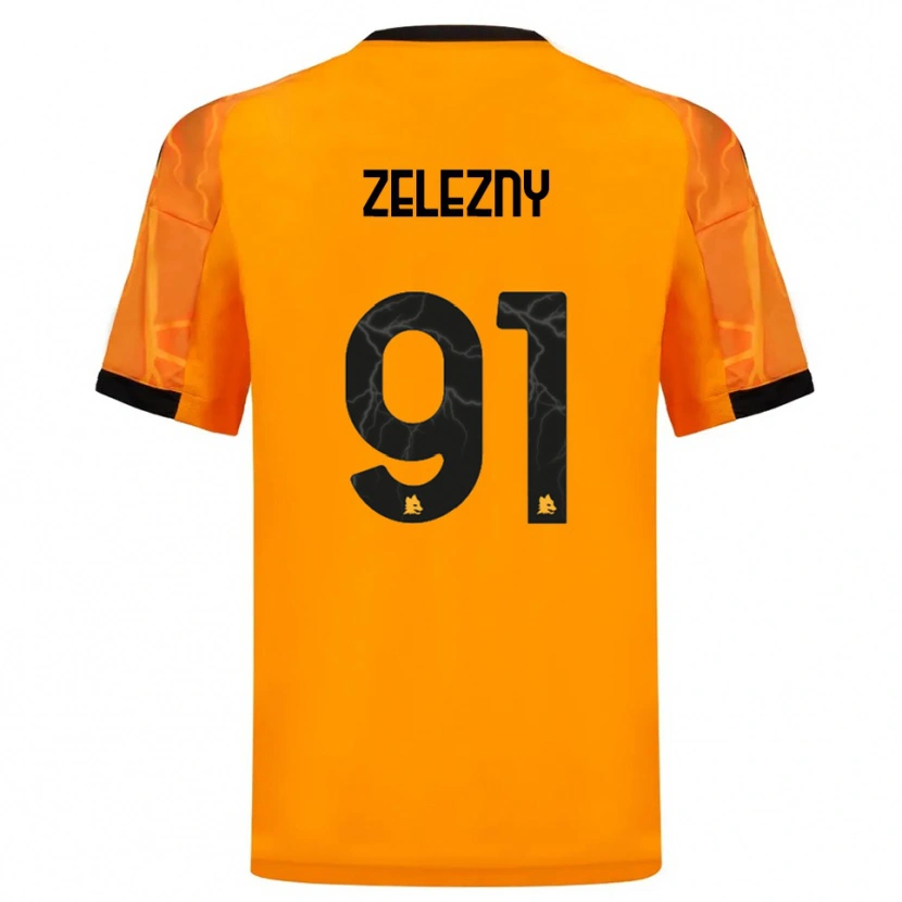 Danxen Kvinnor Radoslaw Zelezny #91 Orange Svart Bortatröja Matchtröjor 2025/26 Tröjor T-Tröja