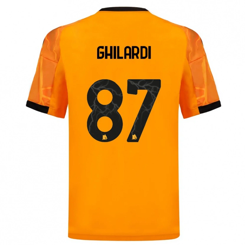 Danxen Kvinnor Daniele Ghilardi #87 Orange Svart Bortatröja Matchtröjor 2025/26 Tröjor T-Tröja