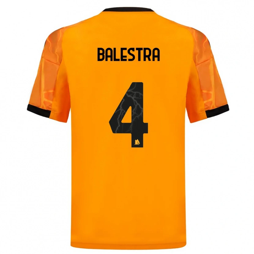 Danxen Kvinnor Christian Balestra #4 Orange Svart Bortatröja Matchtröjor 2025/26 Tröjor T-Tröja