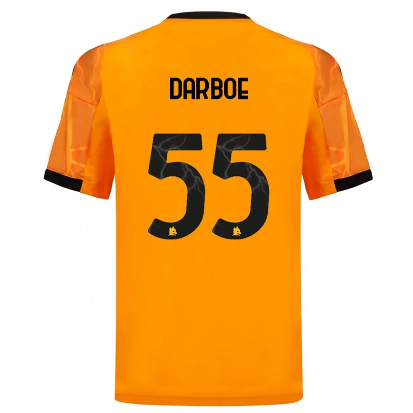 Danxen Kvinnor Ebrima Darboe #55 Orange Svart Bortatröja Matchtröjor 2025/26 Tröjor T-Tröja