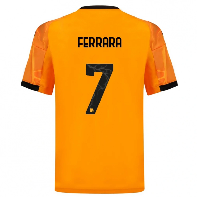 Danxen Kvinnor Francesco Ferrara #7 Orange Svart Bortatröja Matchtröjor 2025/26 Tröjor T-Tröja