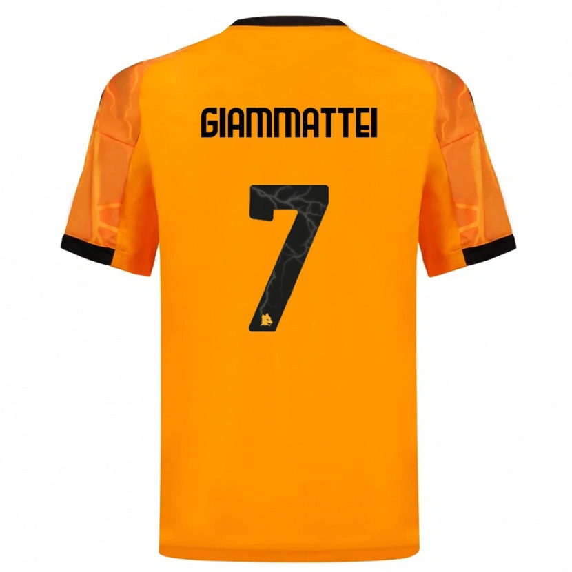 Danxen Kvinnor Gioele Giammattei #7 Orange Svart Bortatröja Matchtröjor 2025/26 Tröjor T-Tröja