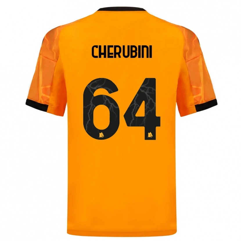 Danxen Kvinnor Luigi Cherubini #64 Orange Svart Bortatröja Matchtröjor 2025/26 Tröjor T-Tröja