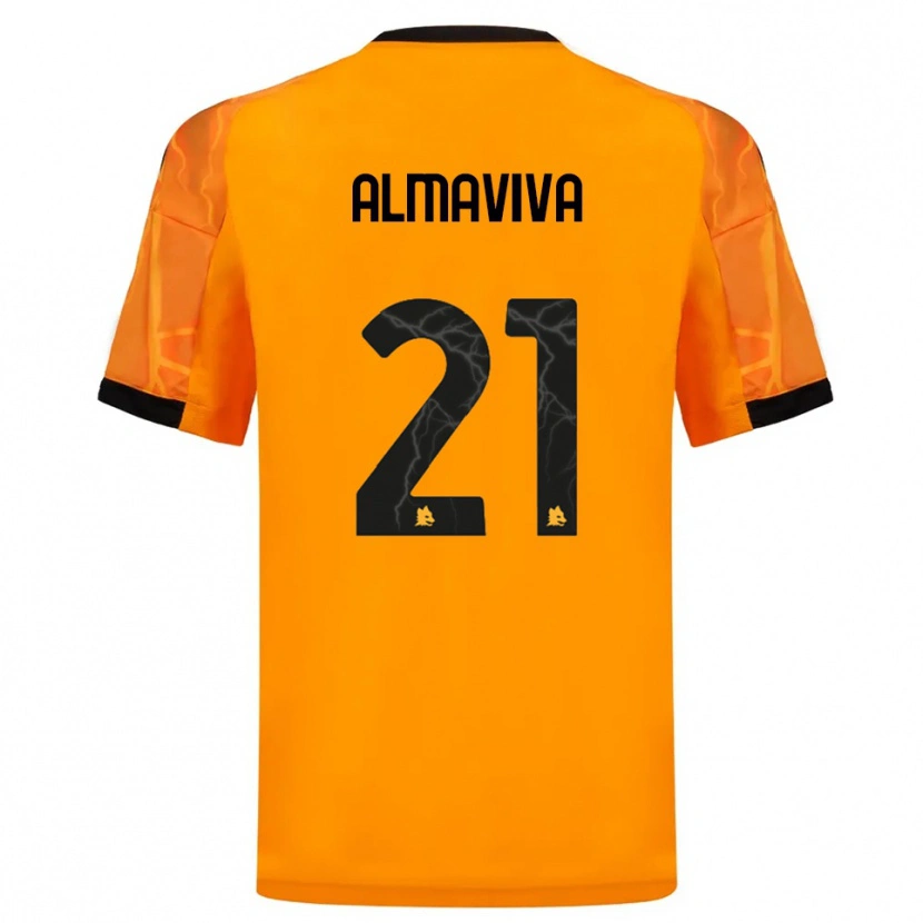 Danxen Kvinnor Mattia Almaviva #21 Orange Svart Bortatröja Matchtröjor 2025/26 Tröjor T-Tröja