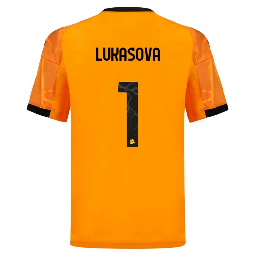 Danxen Kvinnor Olivie Lukášová #1 Orange Svart Bortatröja Matchtröjor 2025/26 Tröjor T-Tröja