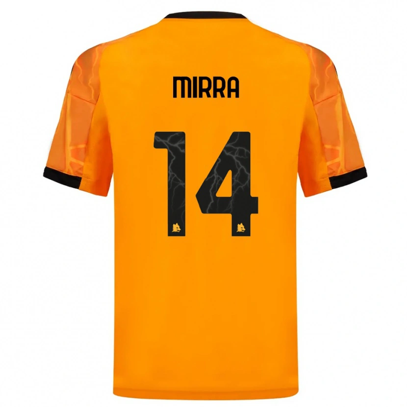 Danxen Kvinnor Jacopo Mirra #14 Orange Svart Bortatröja Matchtröjor 2025/26 Tröjor T-Tröja