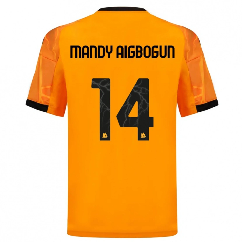 Danxen Kvinnor Eseosa Mandy Aigbogun #14 Orange Svart Bortatröja Matchtröjor 2025/26 Tröjor T-Tröja