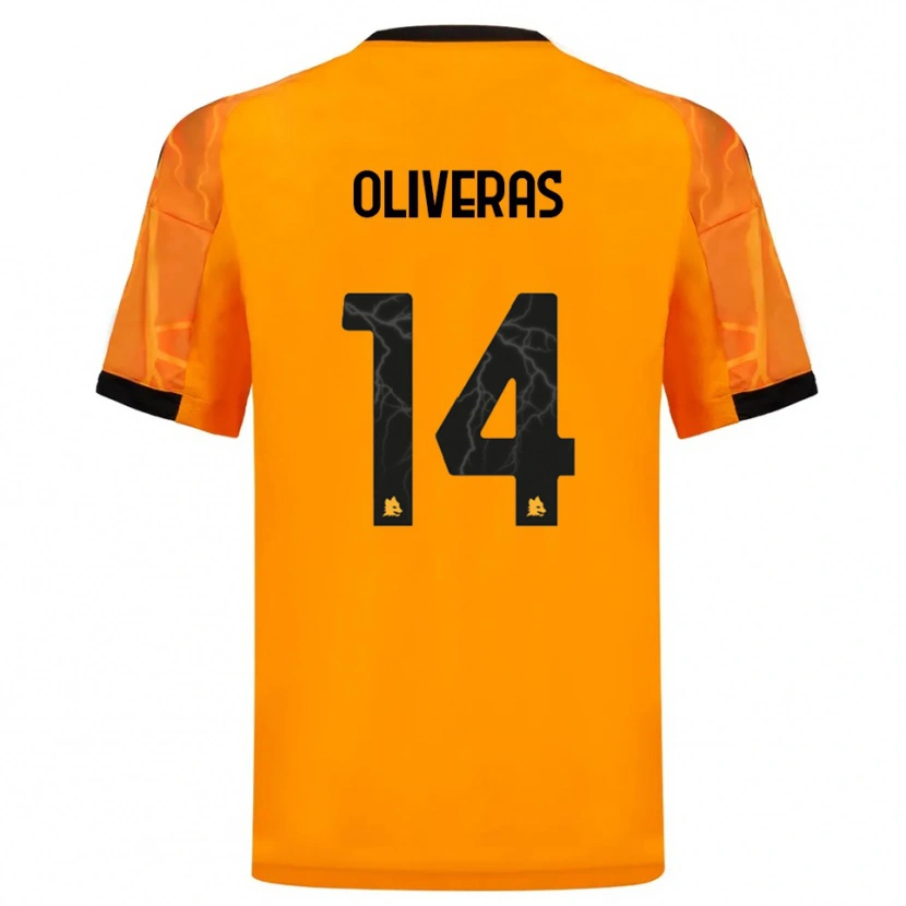 Danxen Kvinnor Jan Oliveras #14 Orange Svart Bortatröja Matchtröjor 2025/26 Tröjor T-Tröja