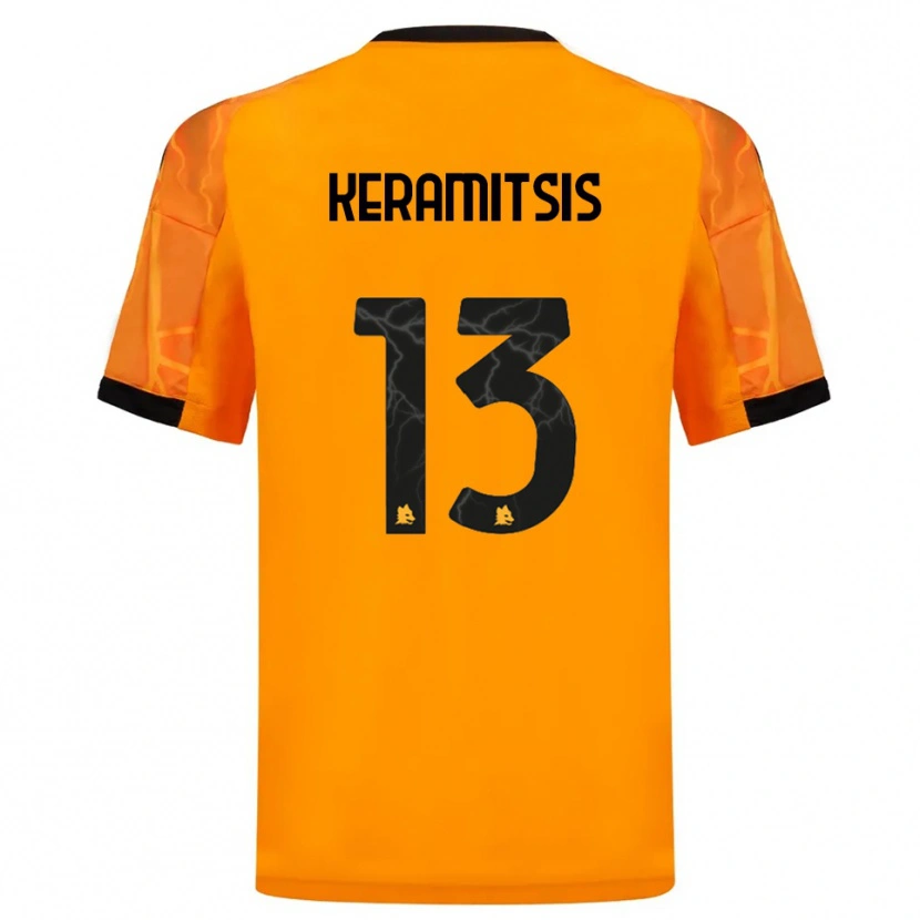 Danxen Kvinnor Dimitrios Keramitsis #13 Orange Svart Bortatröja Matchtröjor 2025/26 Tröjor T-Tröja