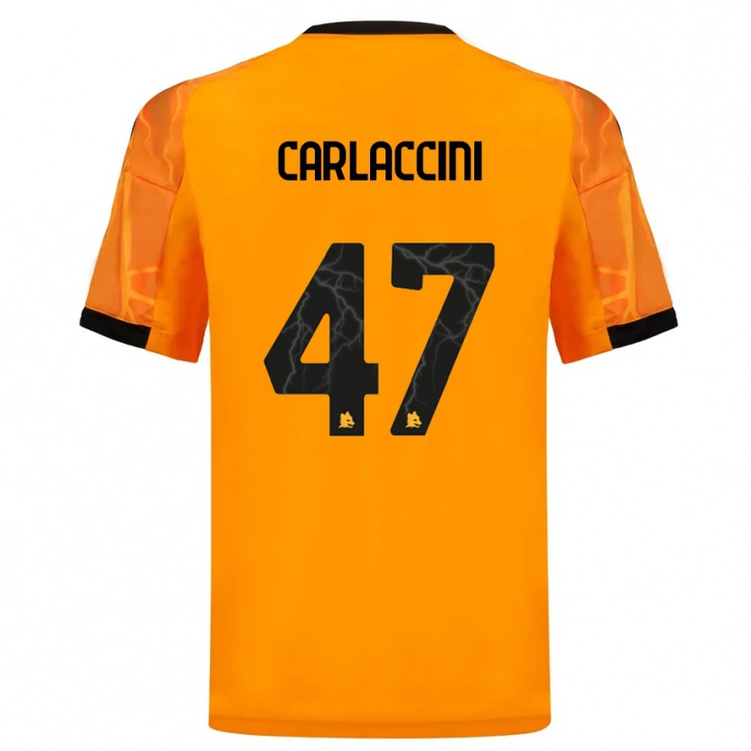 Danxen Kvinnor Samuele Carlaccini #47 Orange Svart Bortatröja Matchtröjor 2025/26 Tröjor T-Tröja
