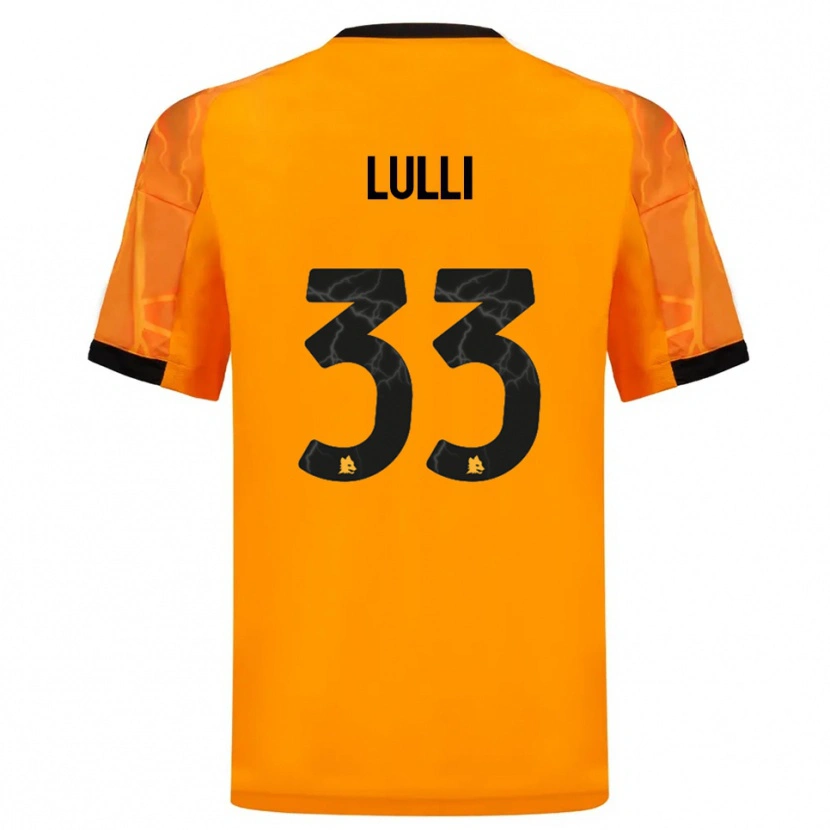 Danxen Kvinnor Emanuele Lulli #33 Orange Svart Bortatröja Matchtröjor 2025/26 Tröjor T-Tröja