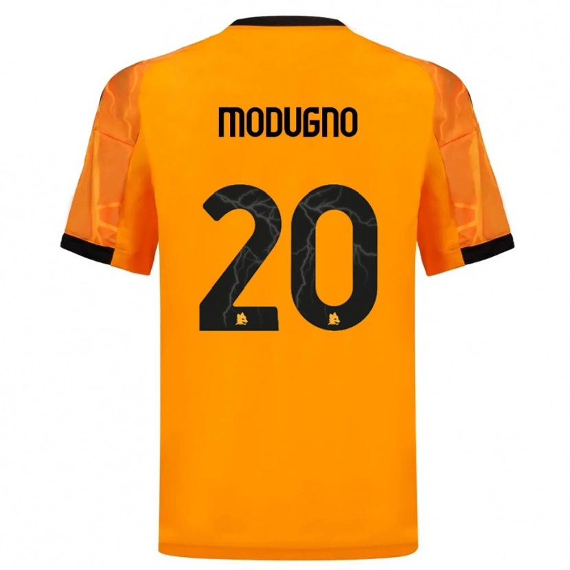 Danxen Kvinnor Emanuele Modugno #20 Orange Svart Bortatröja Matchtröjor 2025/26 Tröjor T-Tröja