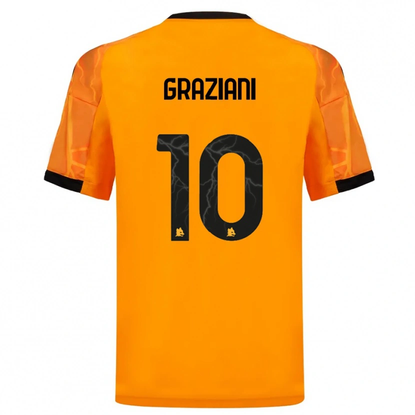 Danxen Kvinnor Leonardo Graziani #10 Orange Svart Bortatröja Matchtröjor 2025/26 Tröjor T-Tröja
