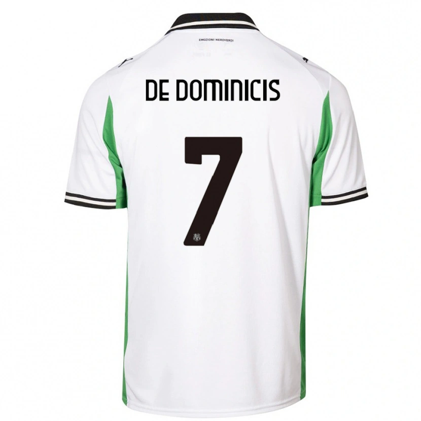 Danxen Kvinnor Diego De Dominicis #7 Vit Grön Svart Bortatröja Matchtröjor 2025/26 Tröjor T-Tröja