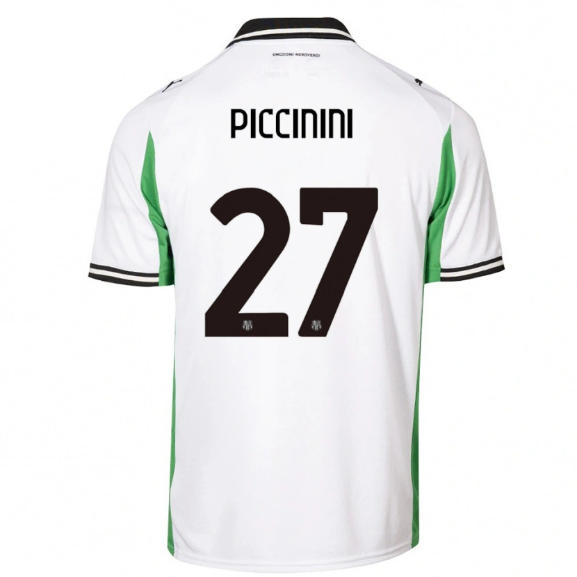 Danxen Kvinnor Stefano Piccinini #27 Vit Grön Svart Bortatröja Matchtröjor 2025/26 Tröjor T-Tröja